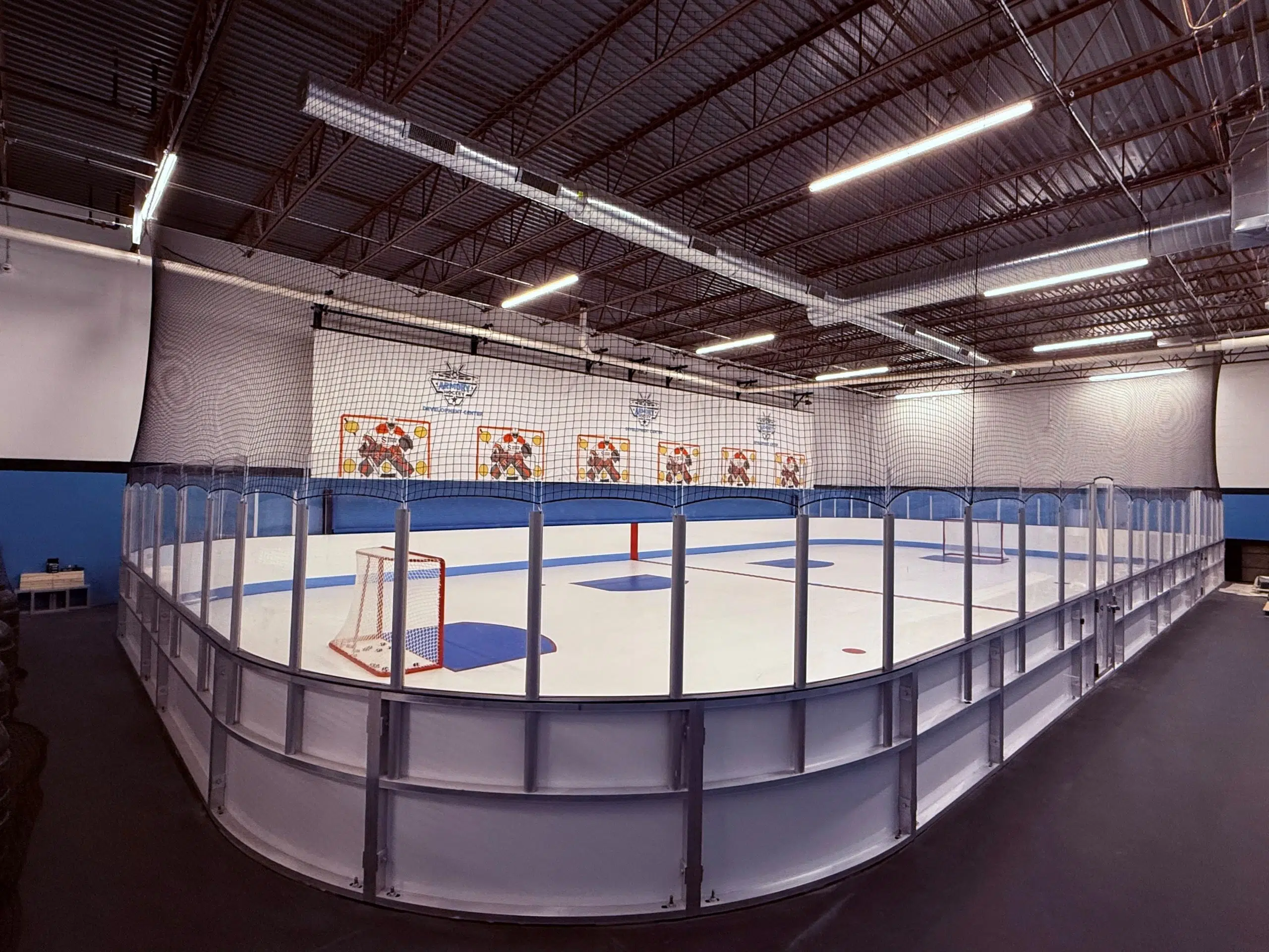 Commercial synthetic ice rink at The Armory Hockey Development Center